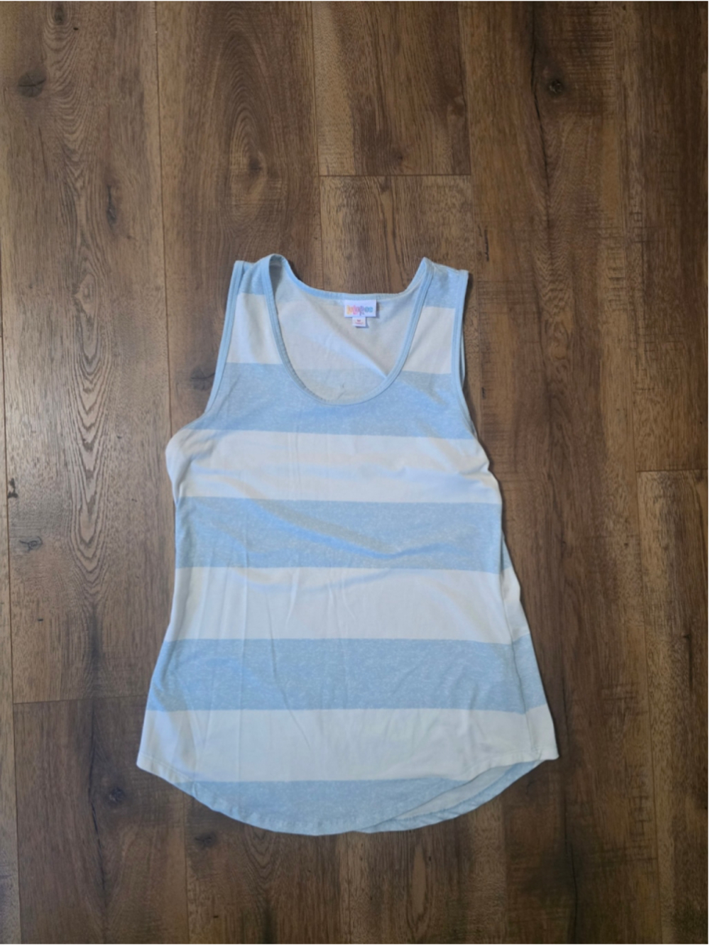 Women's LuLaRoe Tank Top Size M Blue and White Striped